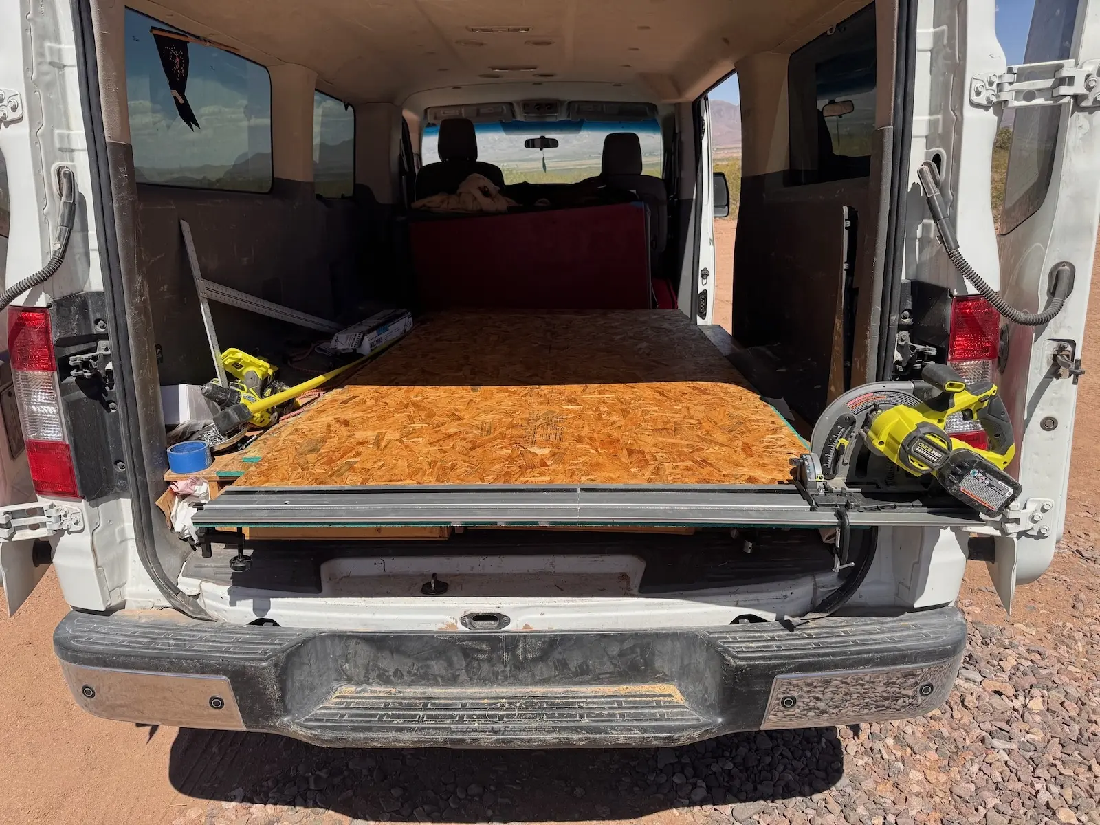 Cutting the flooring on the vanotaur