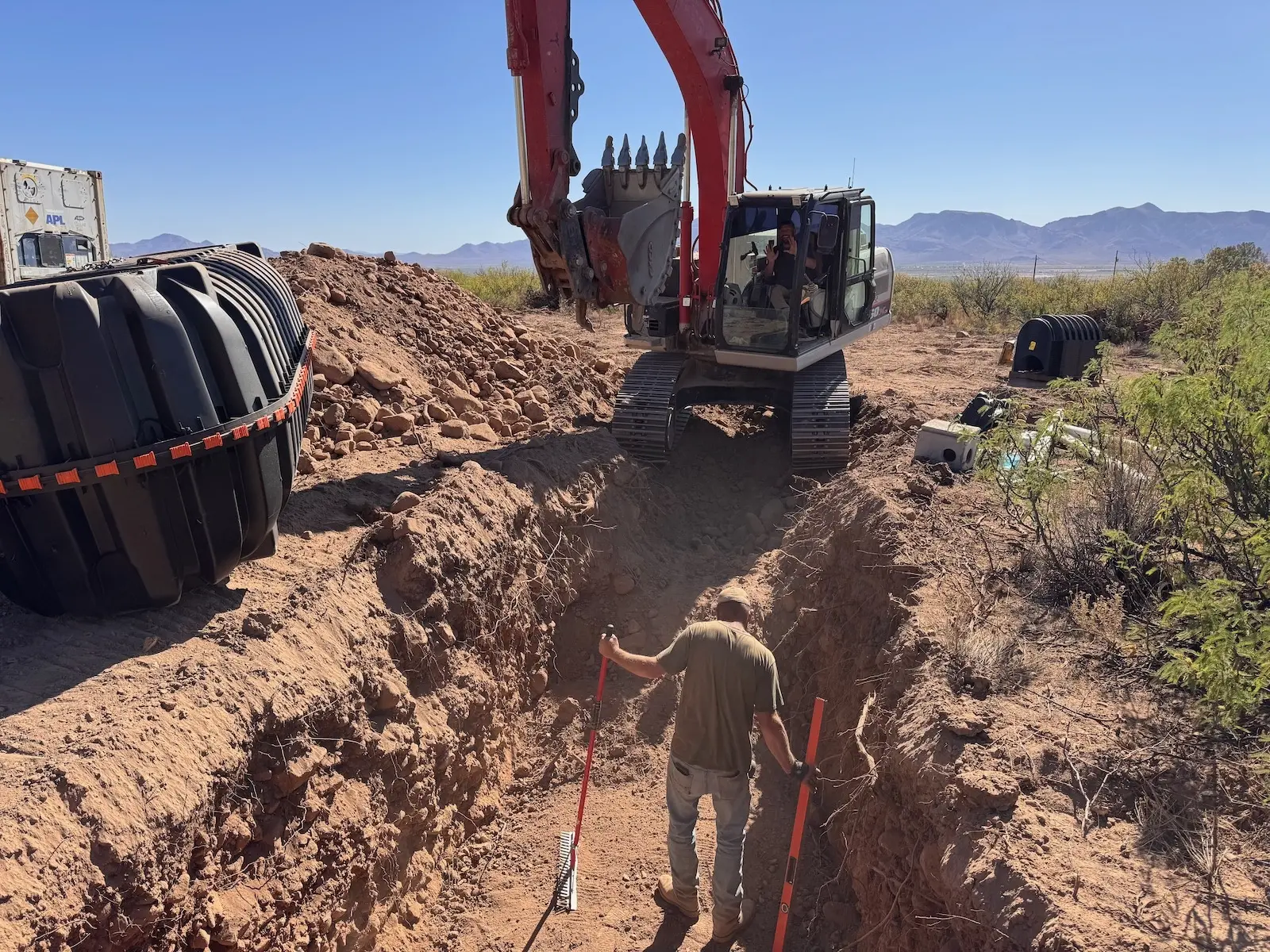 Digging the septic system