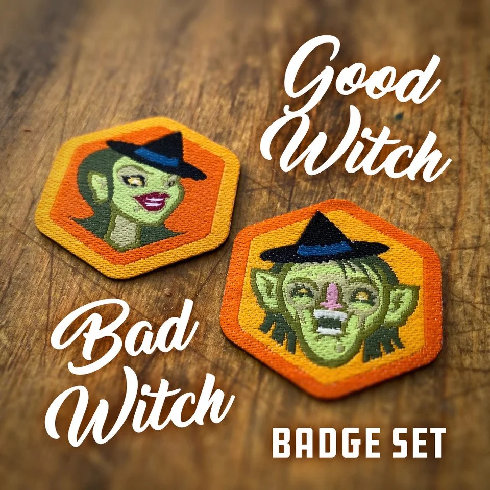Good Witch Bad Witch Badge Set
