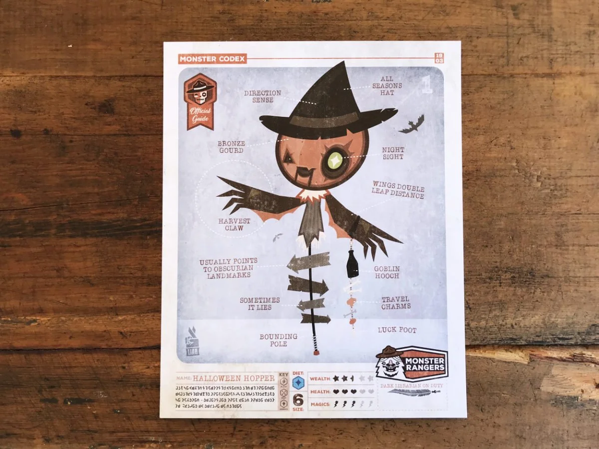 8x10 Monster Codex Halloween Hopper