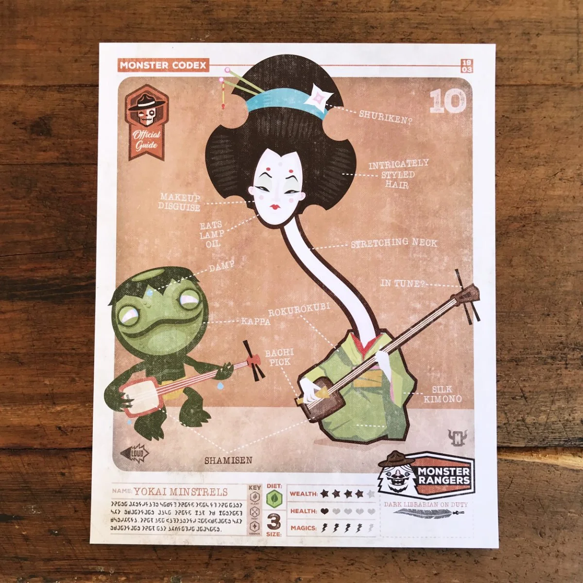 8x10 Monster Codex Yokai Minstrel