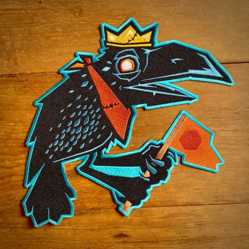 Huge Crow Biker Back Patch