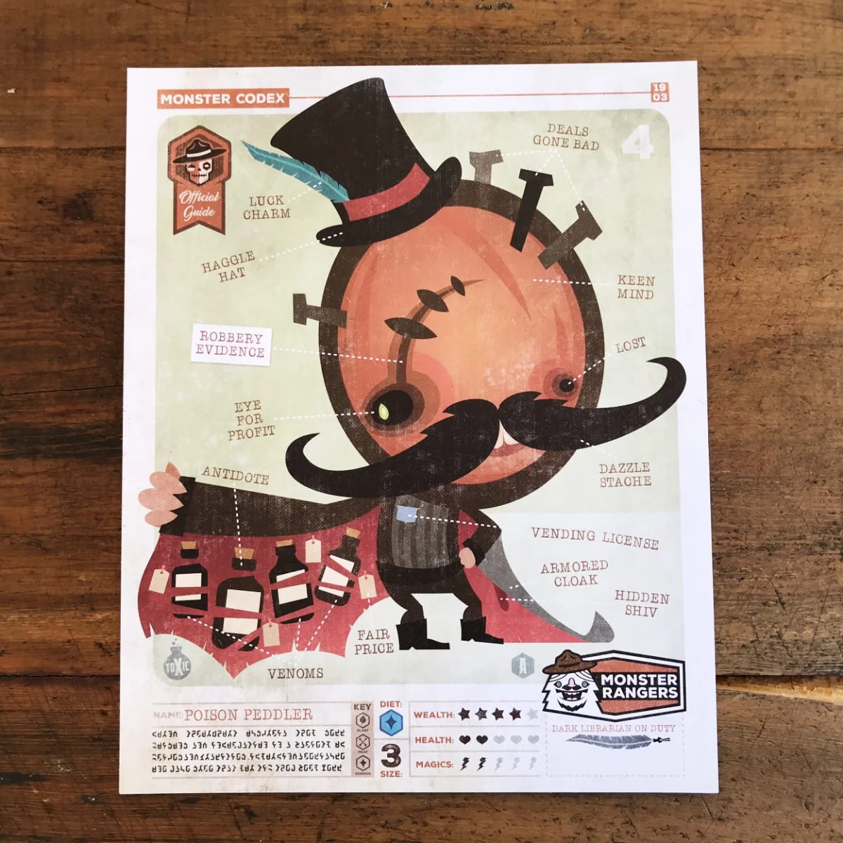 8x10 Monster Codex Poison Peddler
