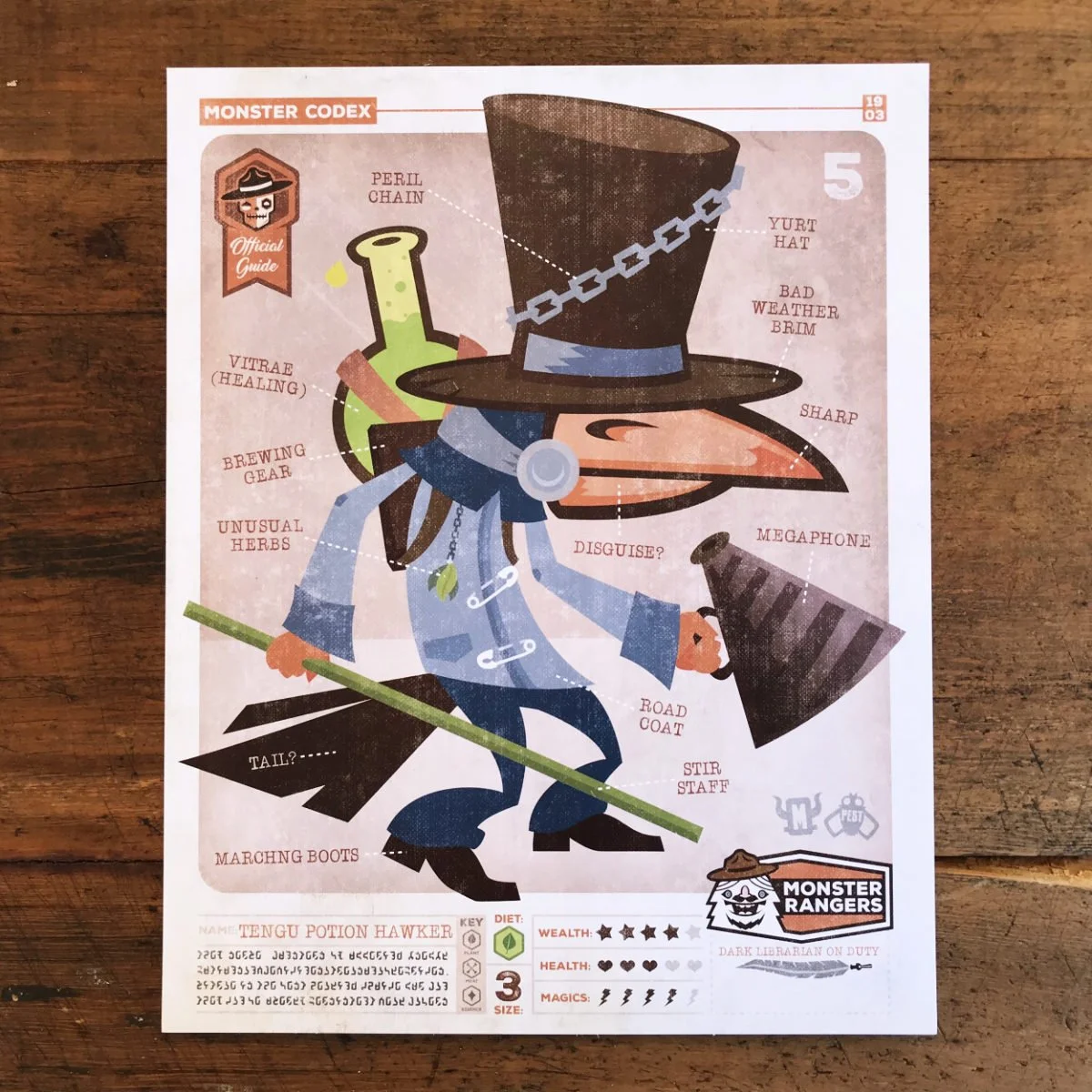 8x10 Monster Codex Tengu Poison Hawker