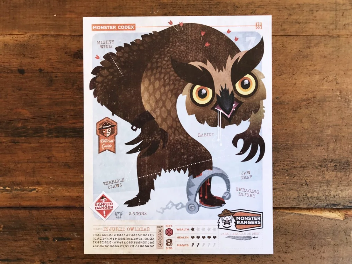 8x10 Monster Codex Owlbear